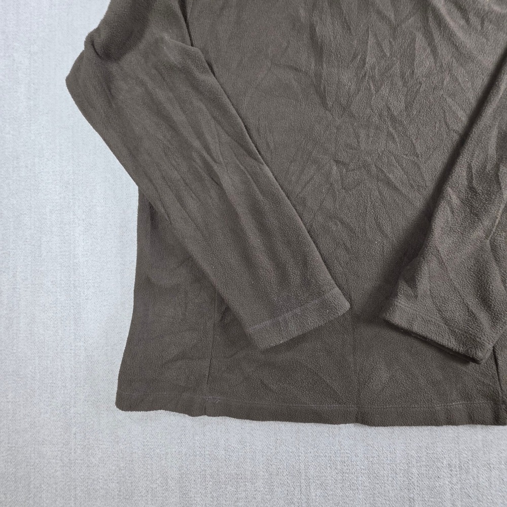 Lands' End Fleece Pullover Men Small Brown Quarter Zip Mock Neck Jacket - Picture 16 of 16
